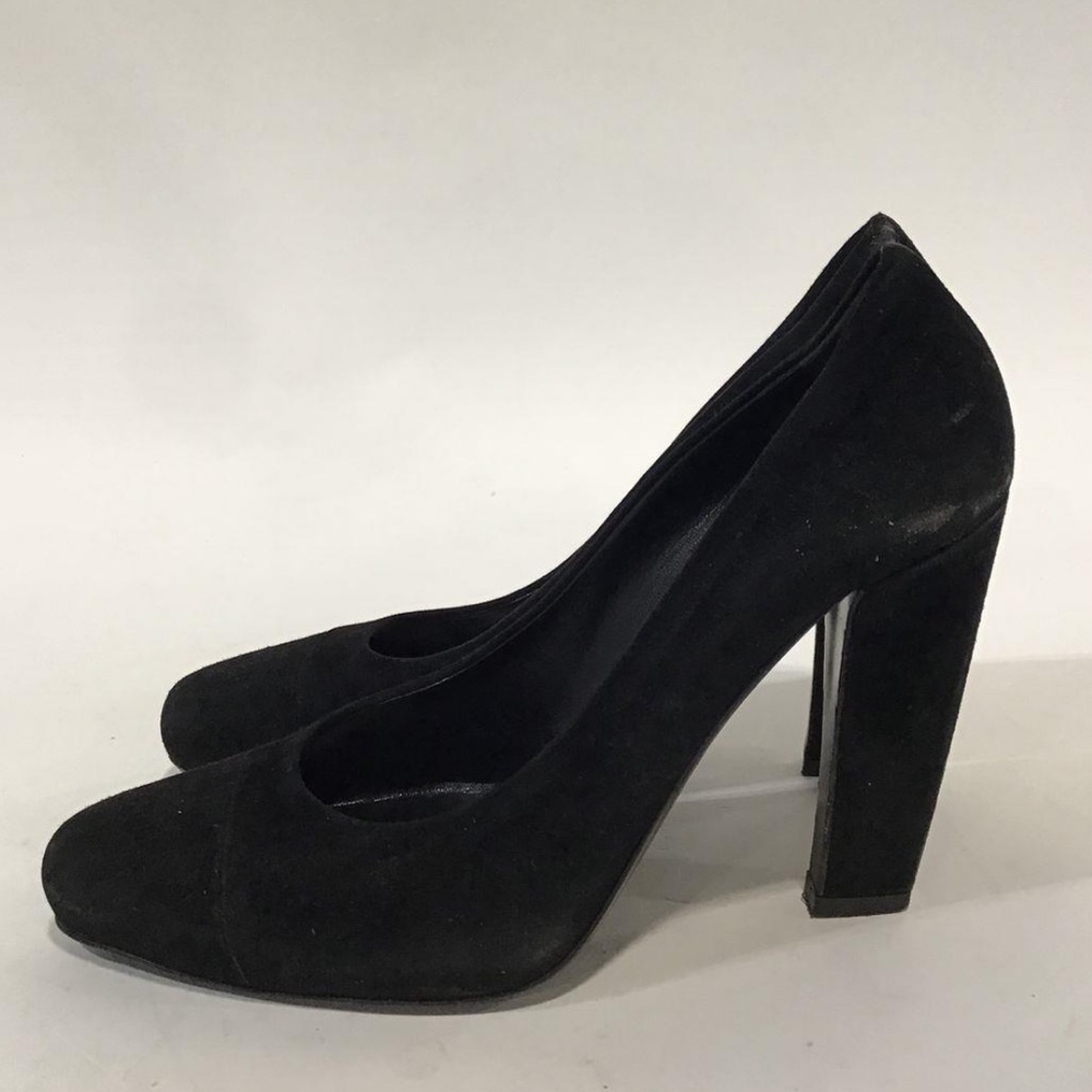 Women’s Prada Black Suede High Heel Pump Size 36.5 - Picture 4 of 7